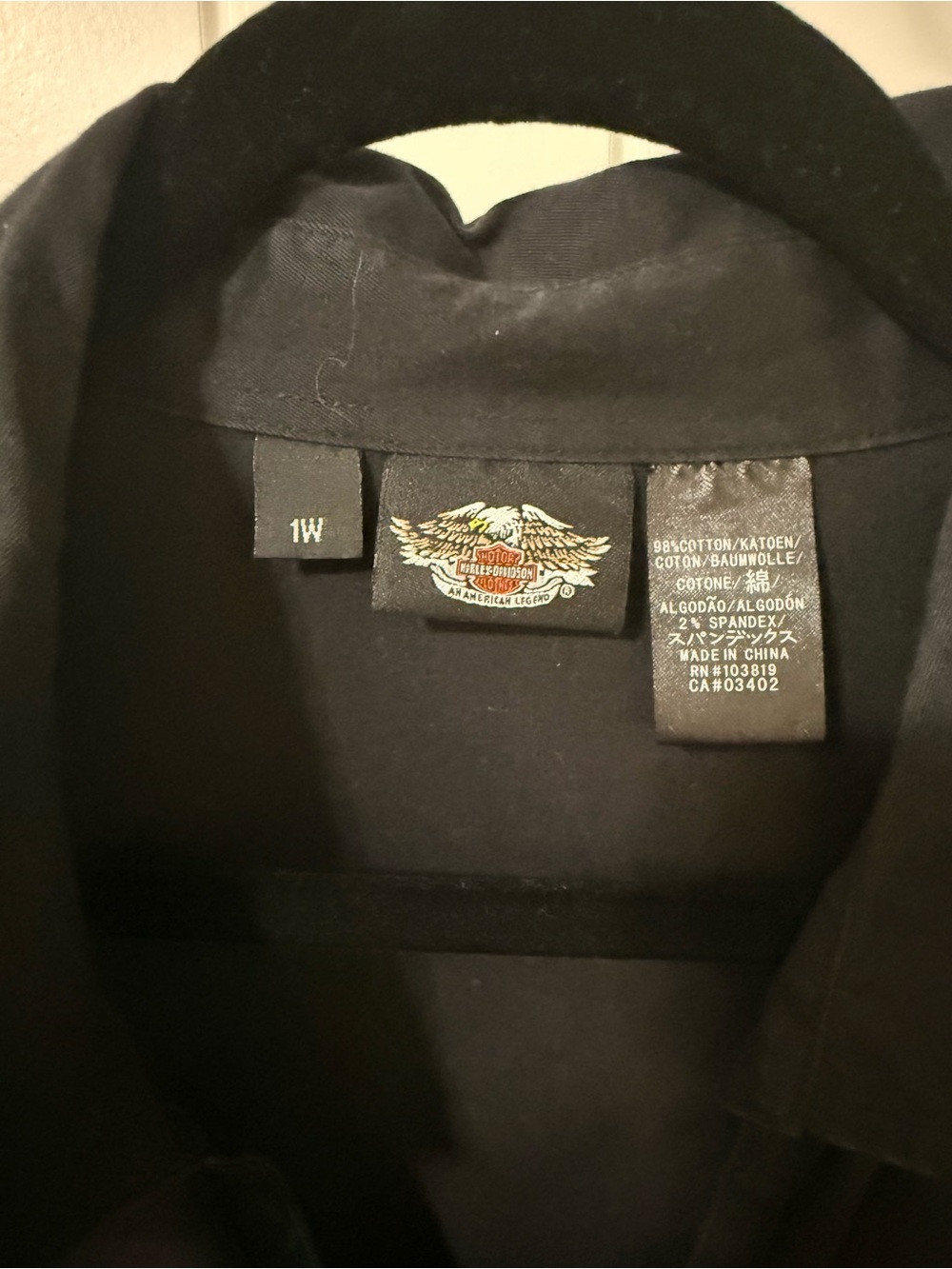 Harley-Davidson Black Shirt zip up shirt with rhinestone details. - Picture 4 of 4